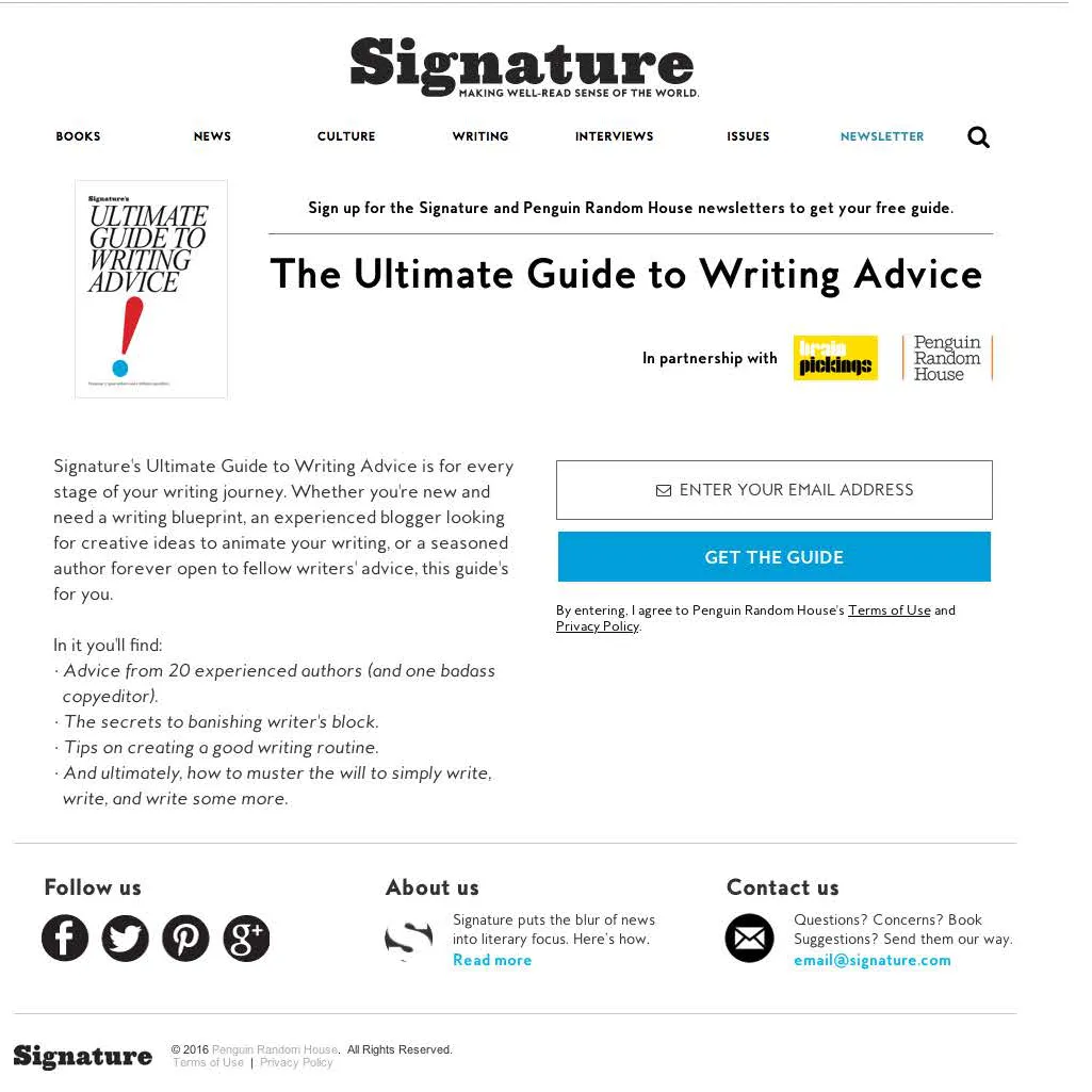 Article template designs on PRH.com