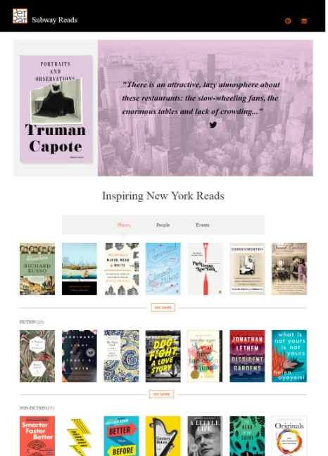 Subway Reads Homepage